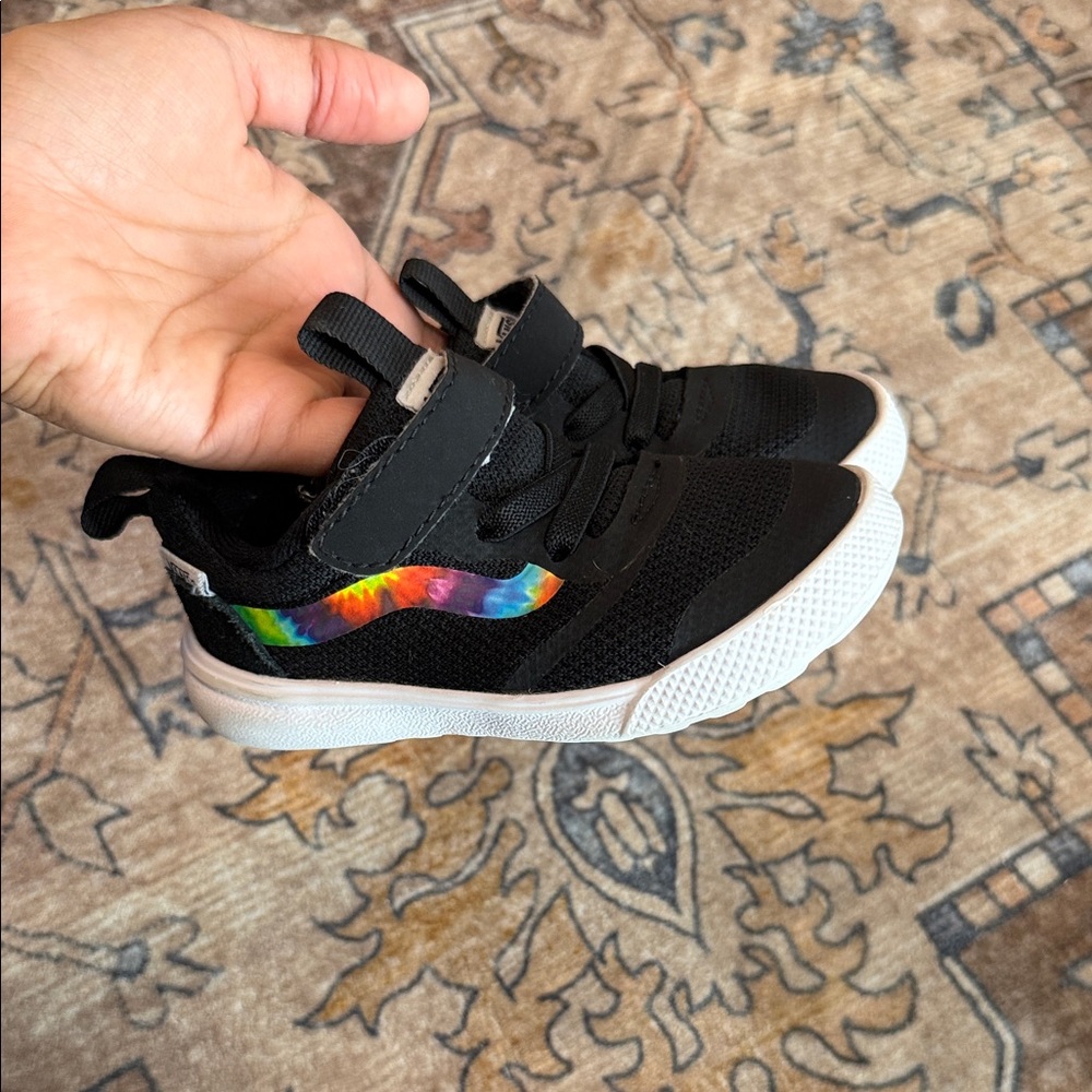 Vans Kids Black and Rainbow Sneakers